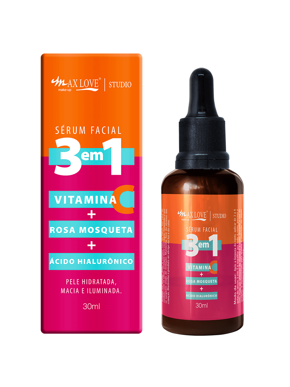 Sérum Facial 3 em 1 Vitamina C Max Love Fórmula Certa
