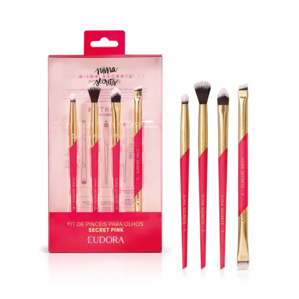 Kit de Pincéis para Olhos Secret Pink – Niina Secrets by Eudora