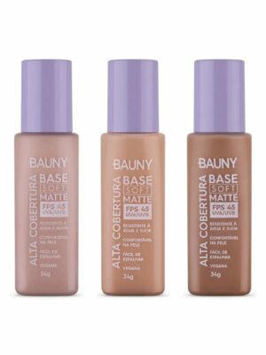 Base Soft Matte Alta Cobertura Vegana FPS 45 - Bauny