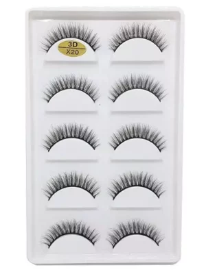 Cartela de Cílios Postiços 3D 5 pares X20