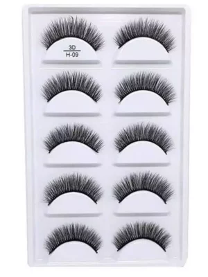 Cartela de Cílios Postiços 3D 5 pares H-09